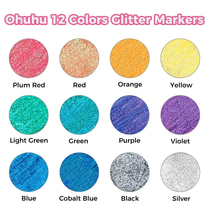 Pack Pixie + Glitter 3mm Metálicos Ohuhu | 12 colores