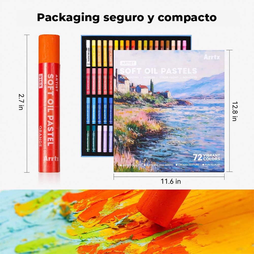 Pasteles al Óleo Soft Arrtx | 72 colores