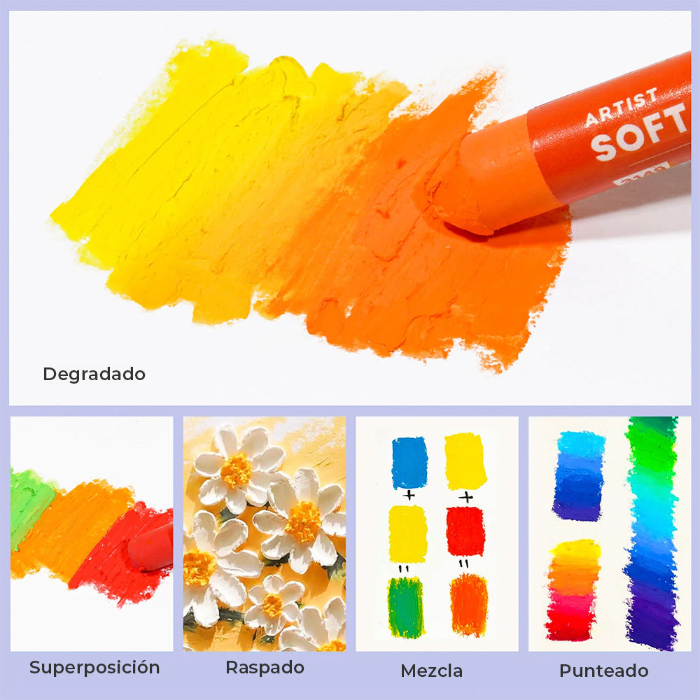 Pasteles al Óleo Soft Arrtx | 72 colores