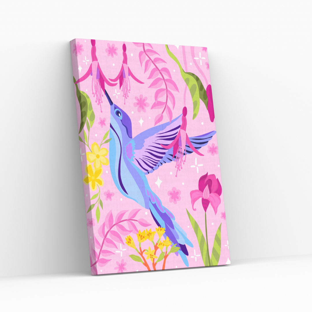 Pintura con Diamantes Colibrí | 25x35 cm | Diamond Painting en Bastidor