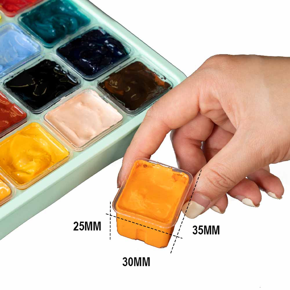 Gouache Himi 24 colores | 30 ml | Estuche Rosado + Pinceles