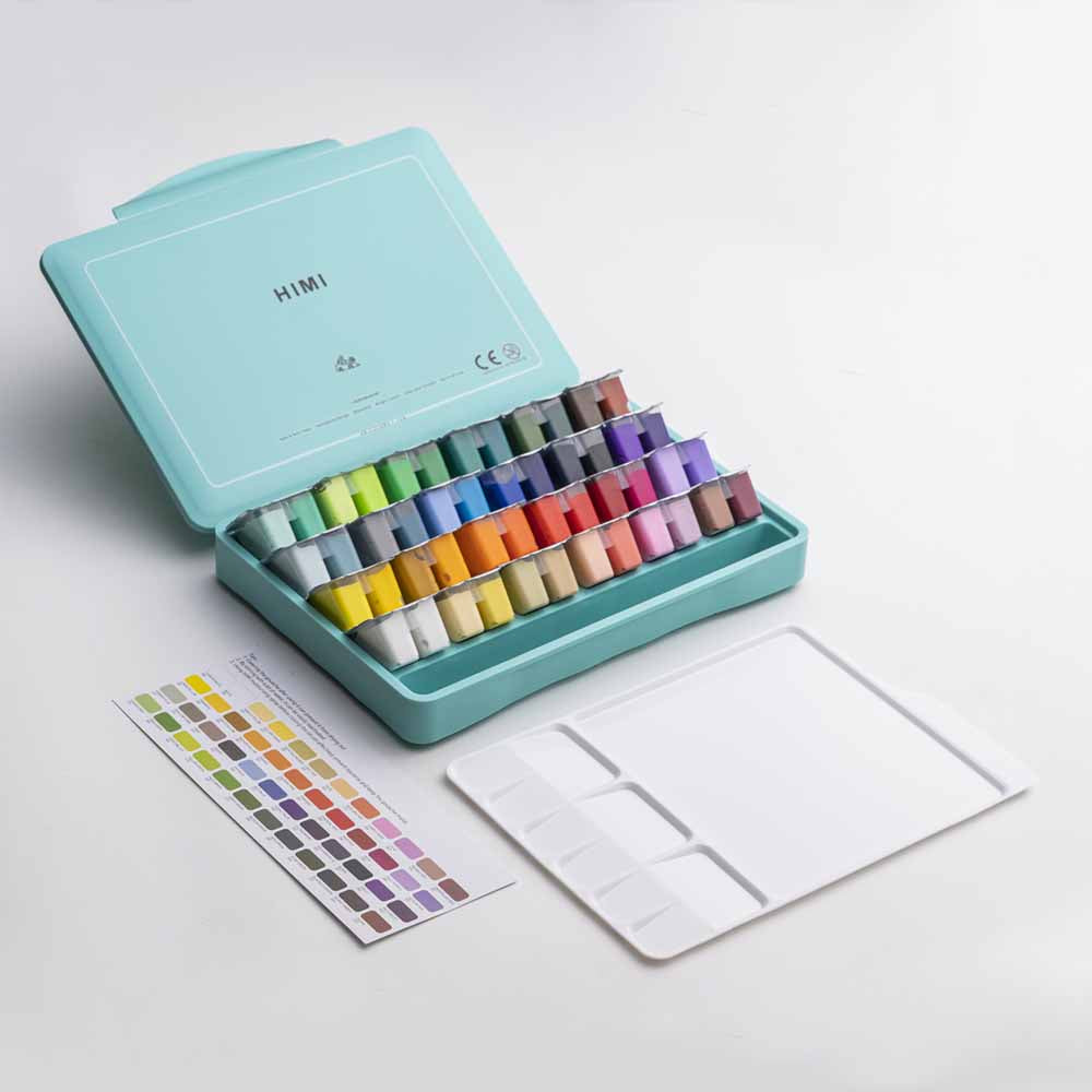 Gouache Himi 48 colores | 12 ml | Estuche Verde Agua (sin pinceles)