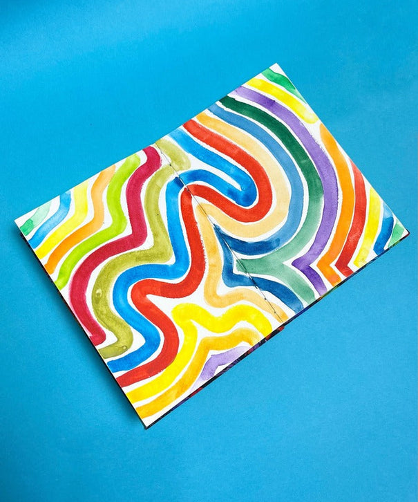 Sketchbook Acuarela Tamaño A5 Horizontal | Hojas Azules y Rojas
