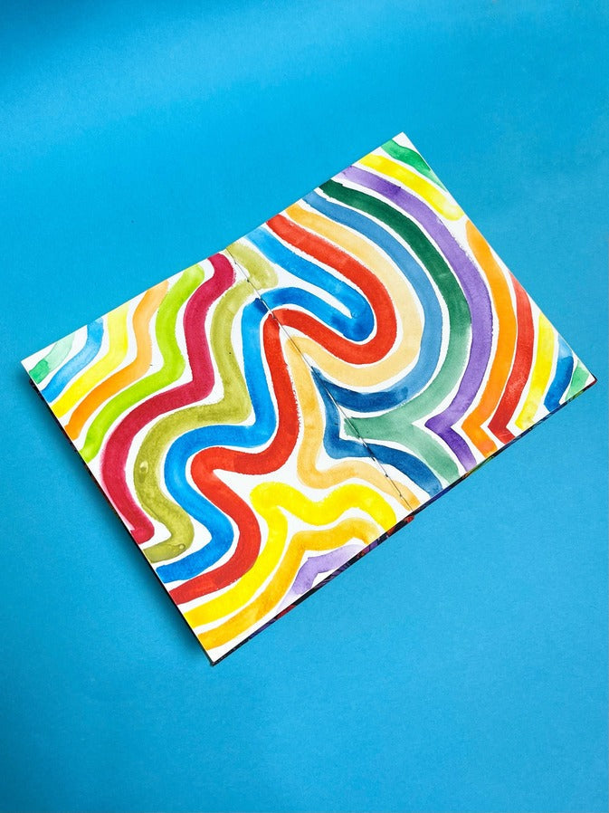 Sketchbook Acuarela Tamaño A5 Horizontal | Hojas Azules y Rojas