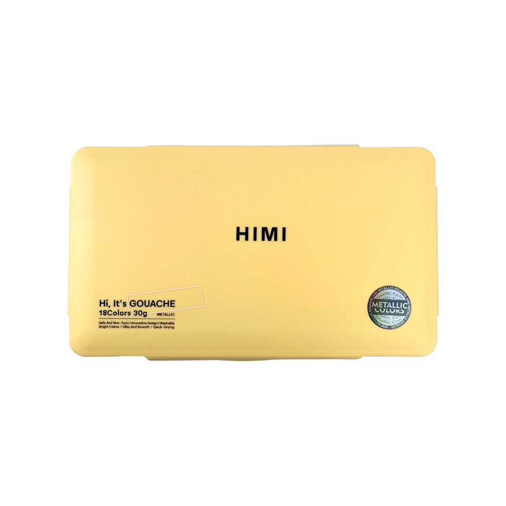 Gouache Himi 18 colores | 30 ml | Colores Metálicos Estuche Amarillo