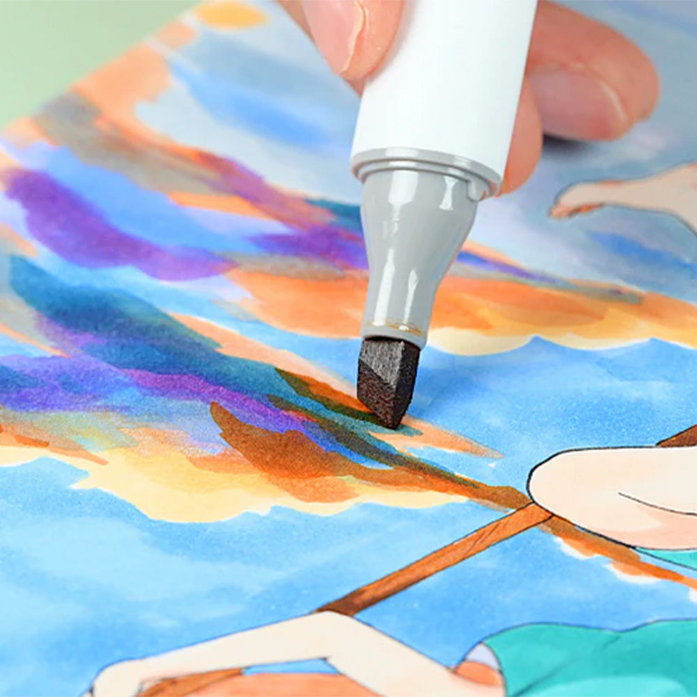 Ohuhu Marcador de Alcohol Negro N°120 | Honolulu A: Pincel y Biselada