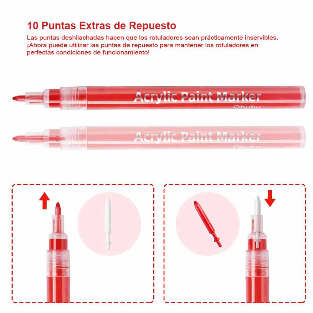 Marcadores Acrílicos Ohuhu | 40 colores | Punta Fina