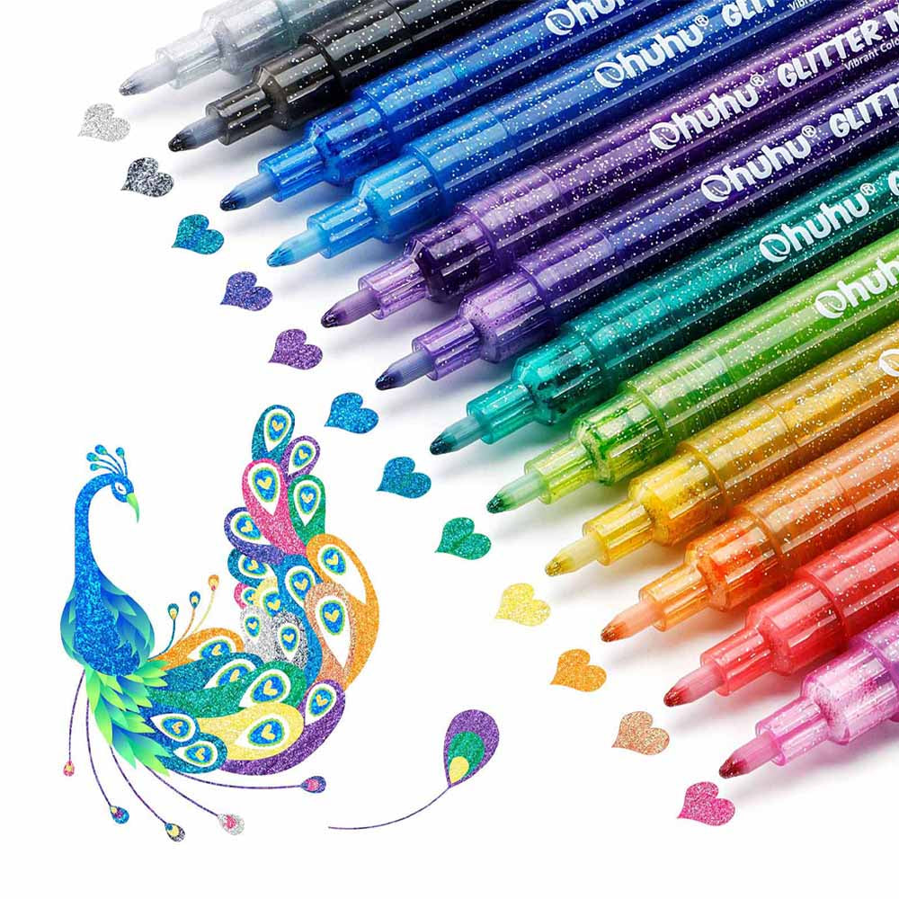 Marcadores Glitter Metálicos Ohuhu | 12 colores