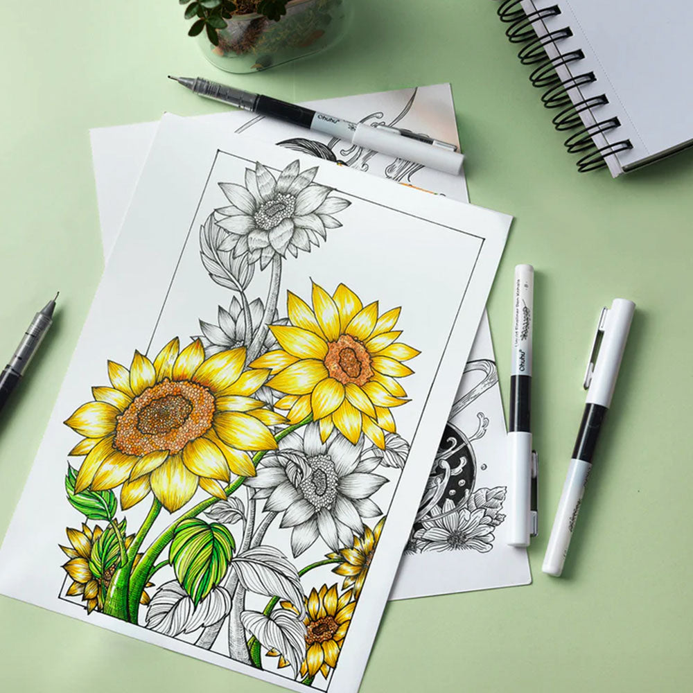 Set Tiralíneas Ohuhu Kohala 9 unidades | 1 Punta Pincel + 8 Puntas Finas