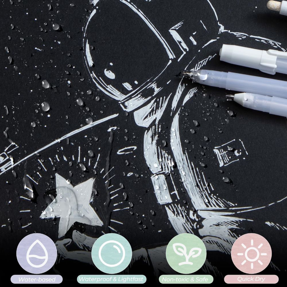 Lápiz Gel Ohuhu | Blanco, dorado o plateado