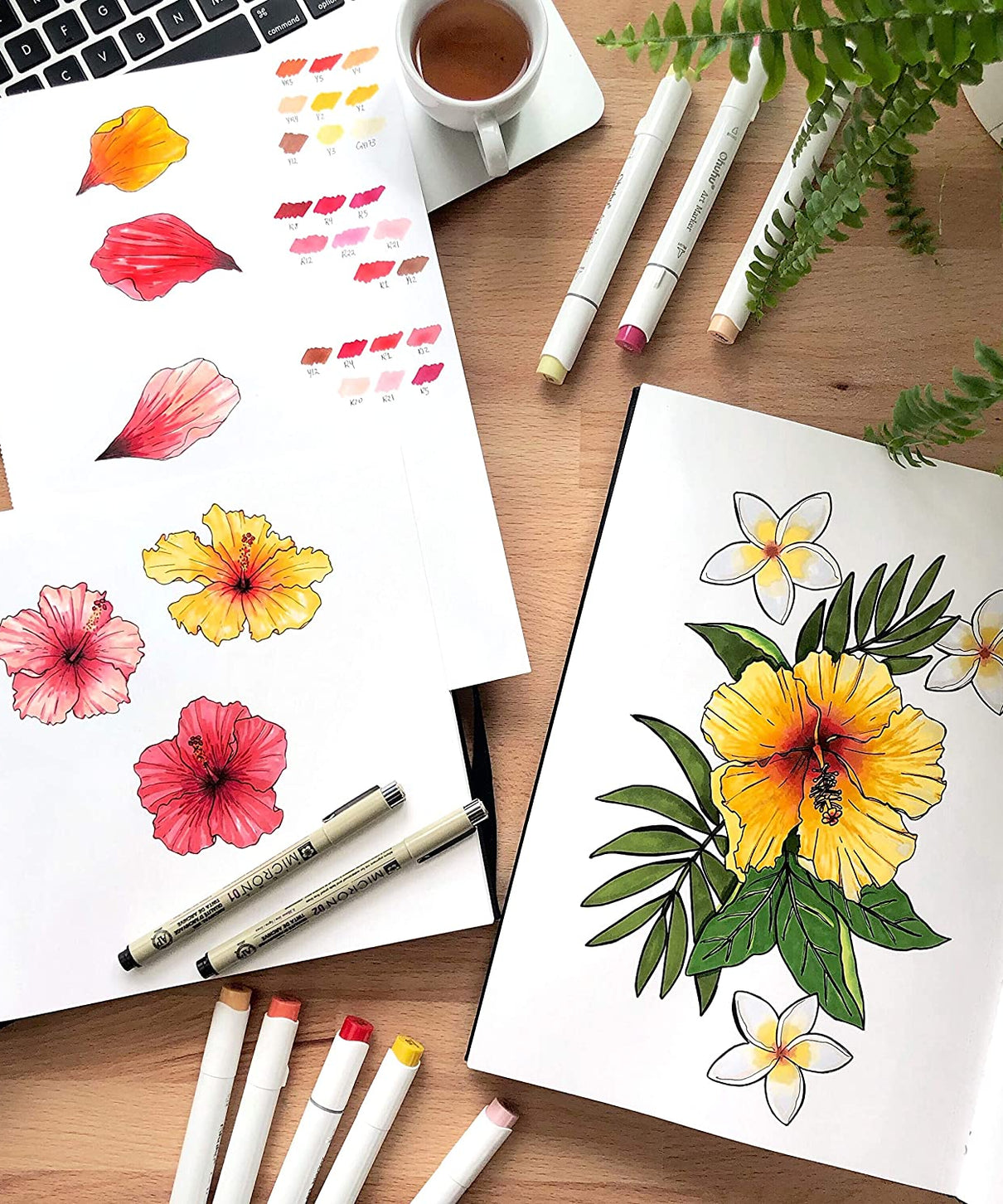 Sketchbook Ohuhu Para Marcadores de Alcohol | 21 x 21 CM, 78 hojas | 200 g/m2