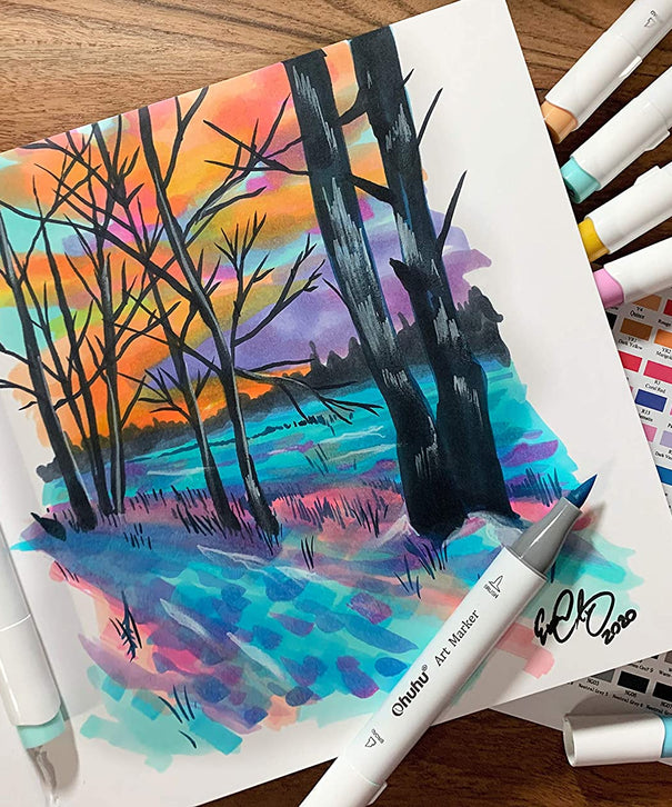 Sketchbook Ohuhu Para Marcadores de Alcohol | 21 x 21 CM, 78 hojas | 200 g/m2