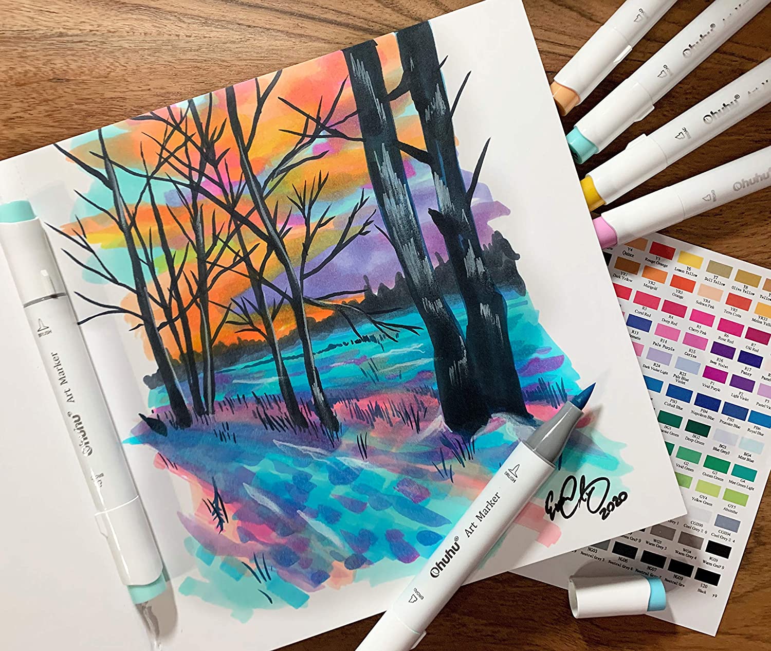 Sketchbook Ohuhu Para Marcadores de Alcohol | 21 x 21 CM, 78 hojas | 200 g/m2