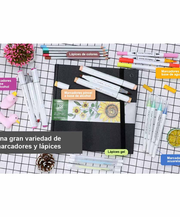 Sketchbook Ohuhu Para Marcadores de Alcohol | 21 x 21 CM, 78 hojas | 200 g/m2
