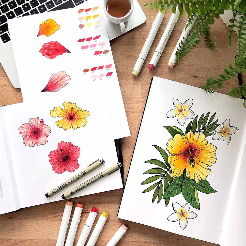 Sketchbook Ohuhu Para Marcadores de Alcohol | 21 x 29 CM, 78 hojas | 200 g/m2