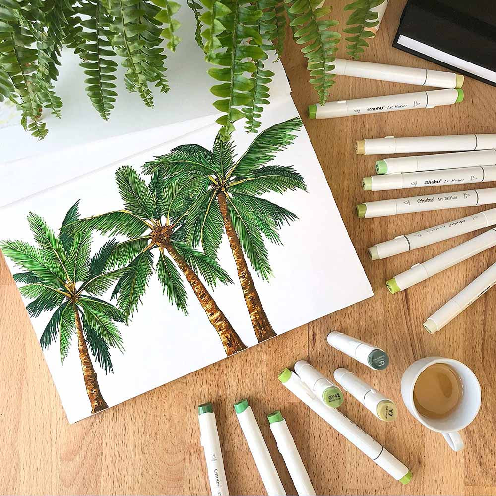 Sketchbook Ohuhu Para Marcadores de Alcohol | 21 x 29 CM, 78 hojas | 200 g/m2