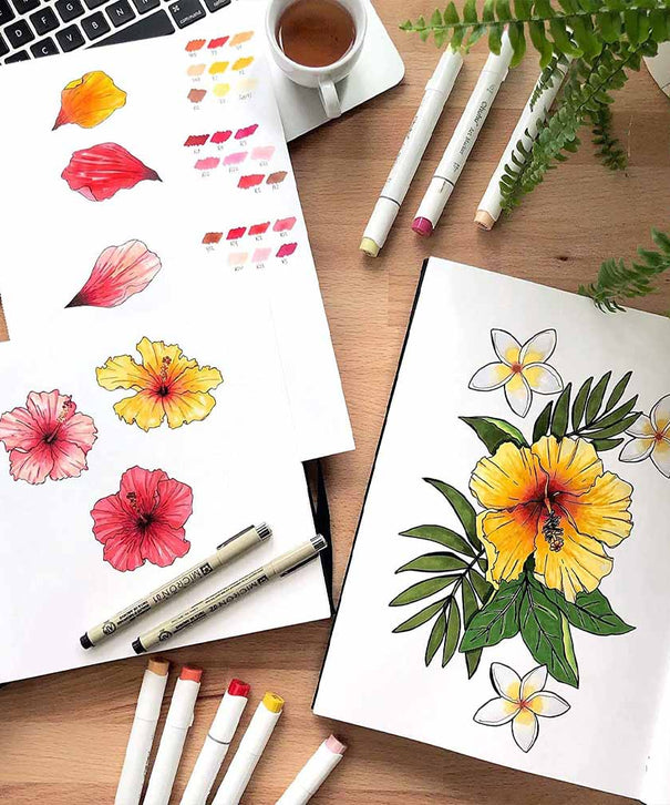 Sketchbook Ohuhu Para Marcadores de Alcohol | 17,5 x 16,5 CM, 30 hojas | 200 g/m2