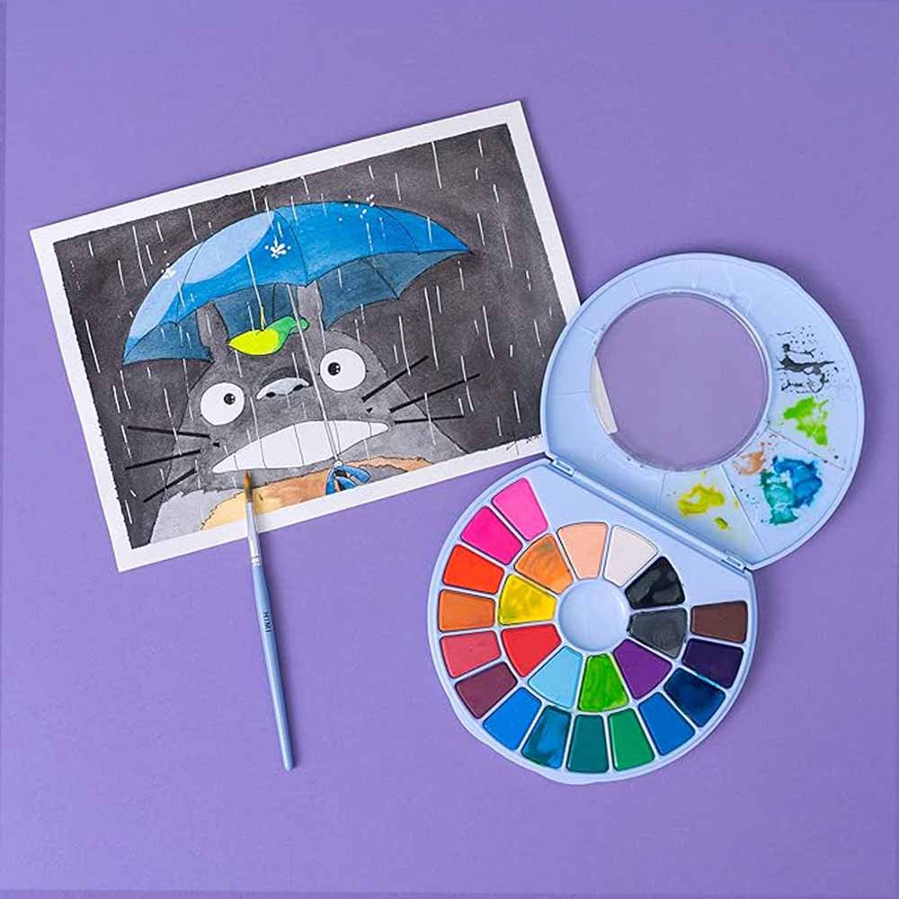 Set Acuarela Himi 24 colores + pincel (azul)