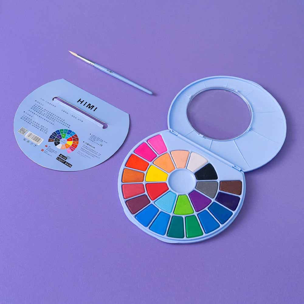 Set Acuarela Himi 24 colores + pincel (azul)