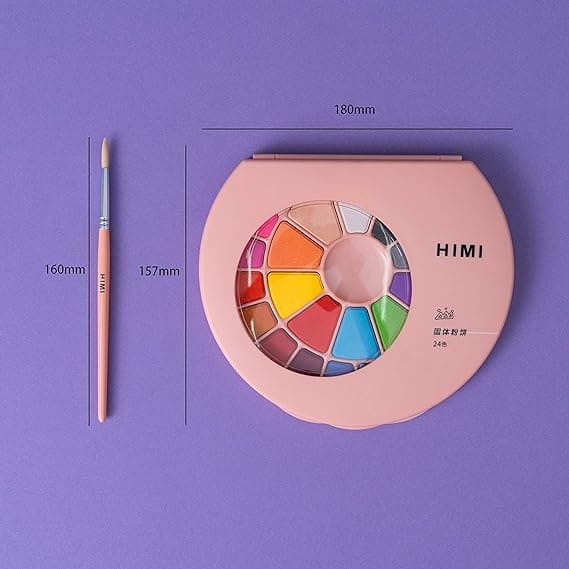 Set Acuarela Himi 24 colores + pincel (rosado)