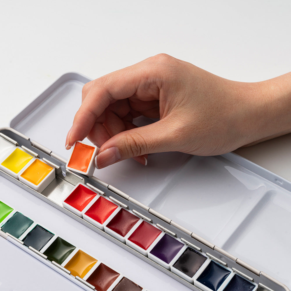 Set Acuarelas 24 colores 2ml Himi | Incluye pincel