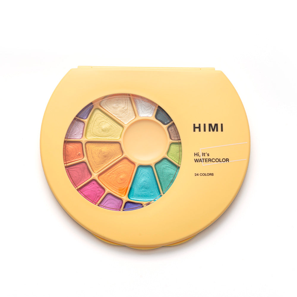 Set Acuarela Metalizados Himi 24 colores + pincel | Semi Húmedo
