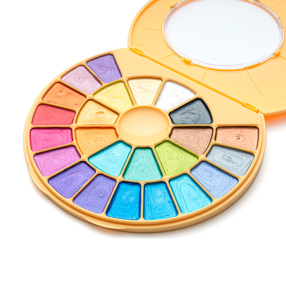 Set Acuarela Metalizados Himi 24 colores + pincel | Semi Húmedo