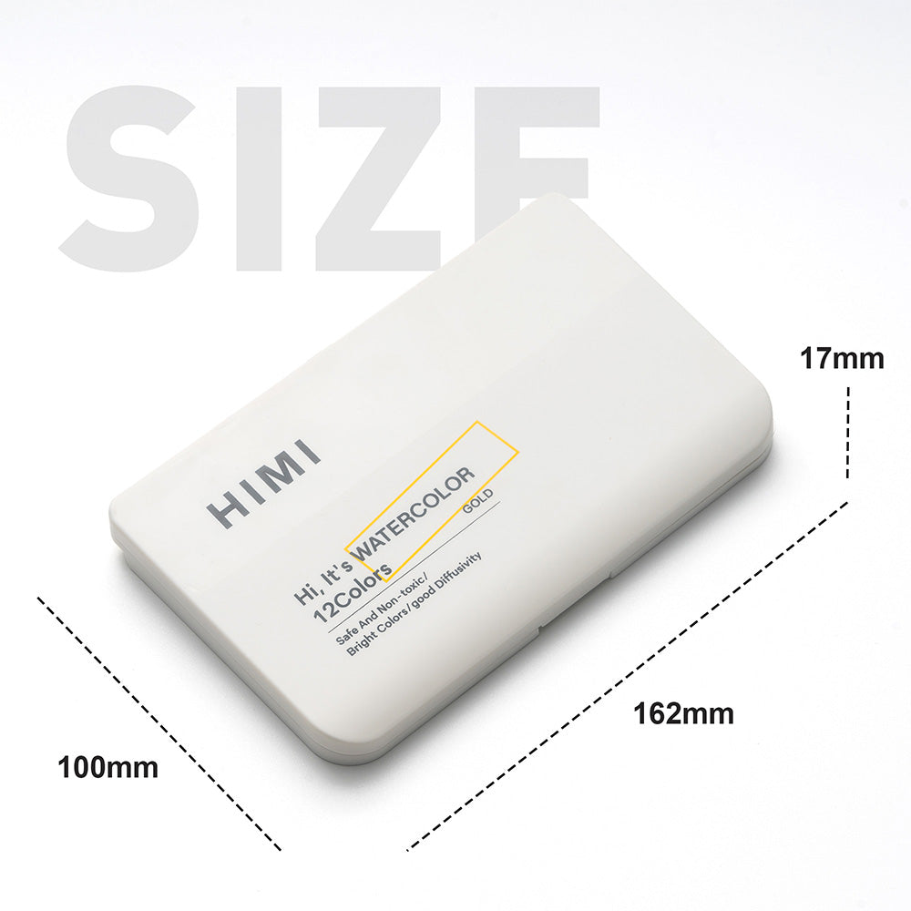 Set Acuarela Metalizada Himi 12 colores + pincel | Gold/Oro