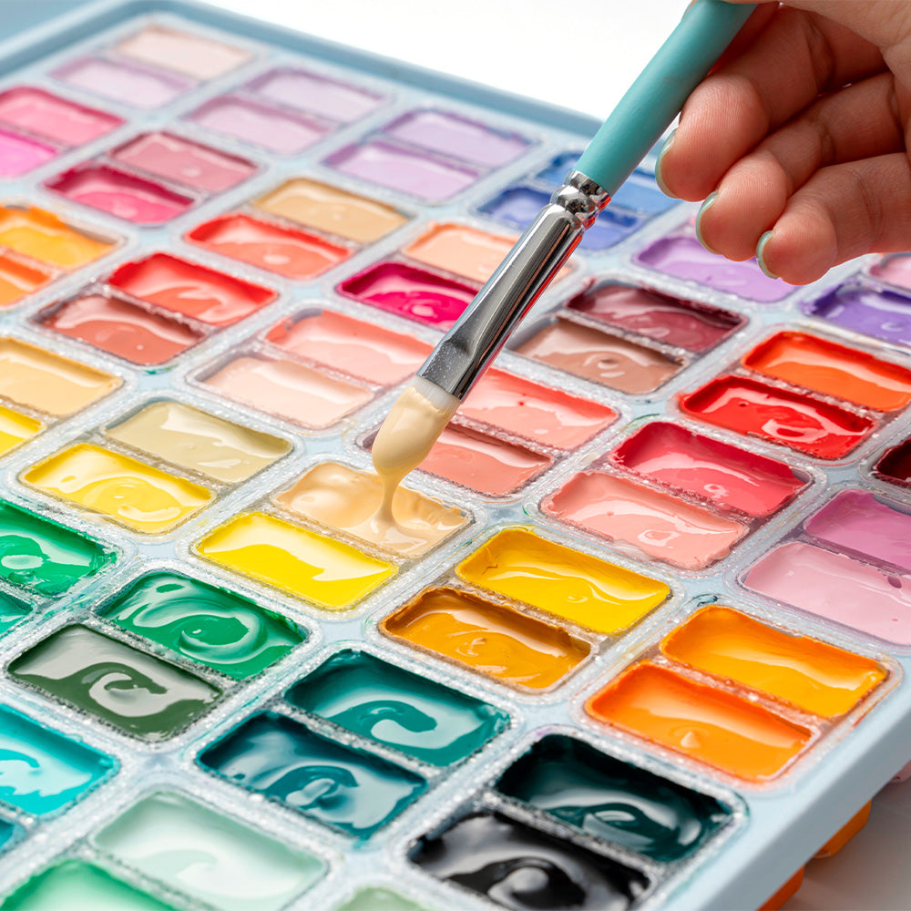 Gouache Himi 112 colores variados | 12 ml | Estuche Celeste (sin pinceles)