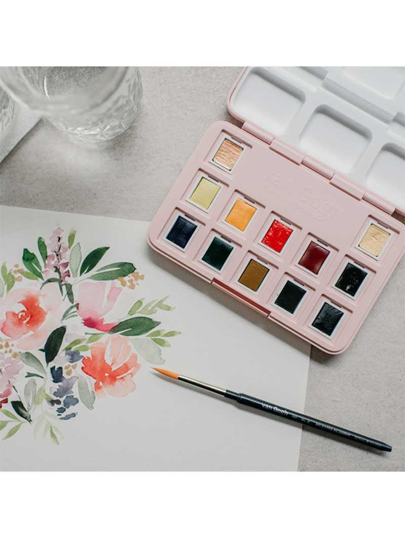 Set Acuarelas 12 colores | Van Gogh Pocket Box | Set Floral Frau Hölle