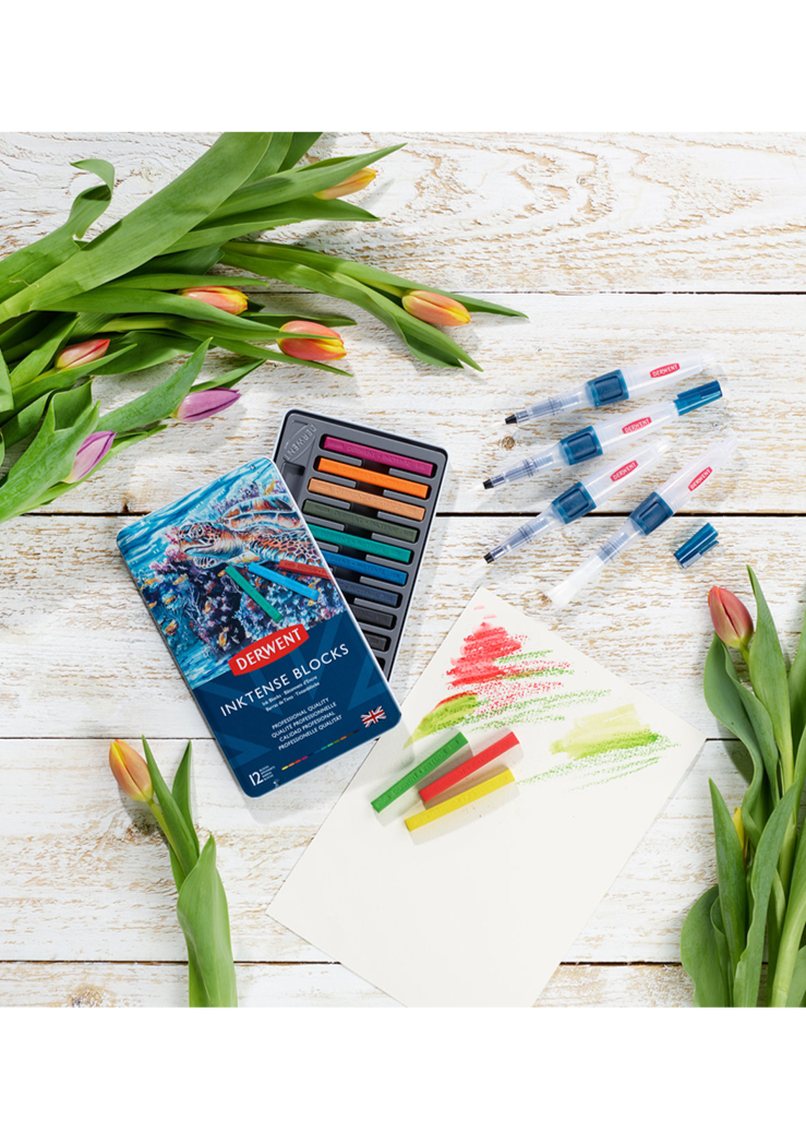 Barras de Tinta Solubles al Agua Derwent Inktense | 12 colores