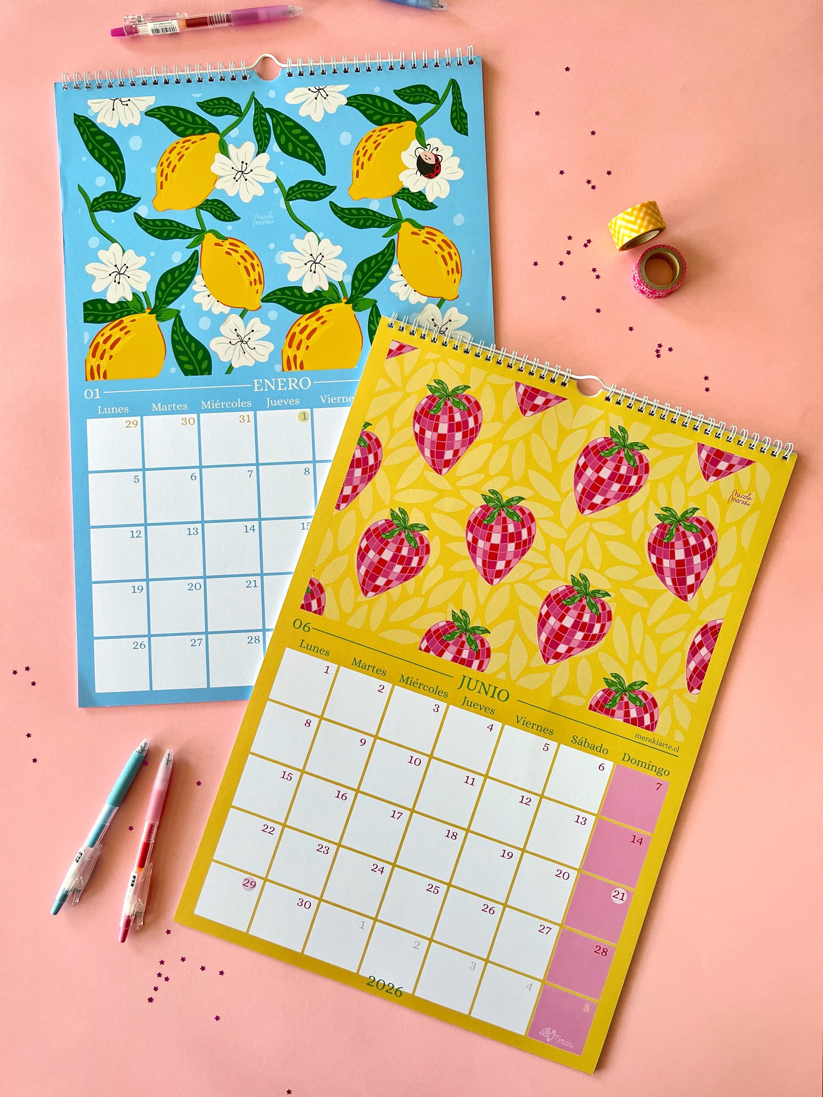 Calendario Ilustrado Meraki 2026 - Vivir Bonito 🌸