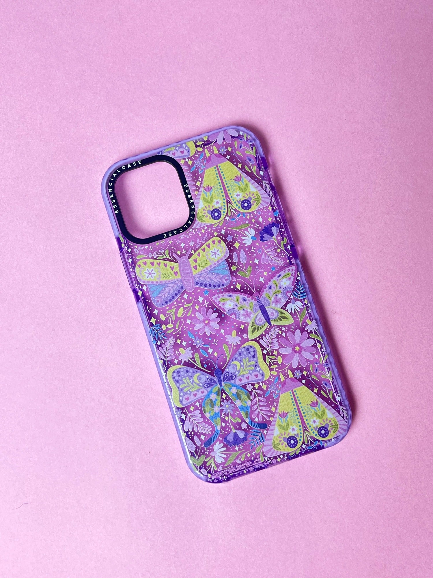 Carcasa Ilustrada Maripositas Lila iPhone 12/12pro