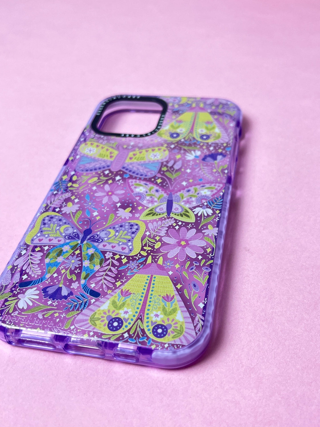 Carcasa Ilustrada Maripositas Lila iPhone 12/12pro