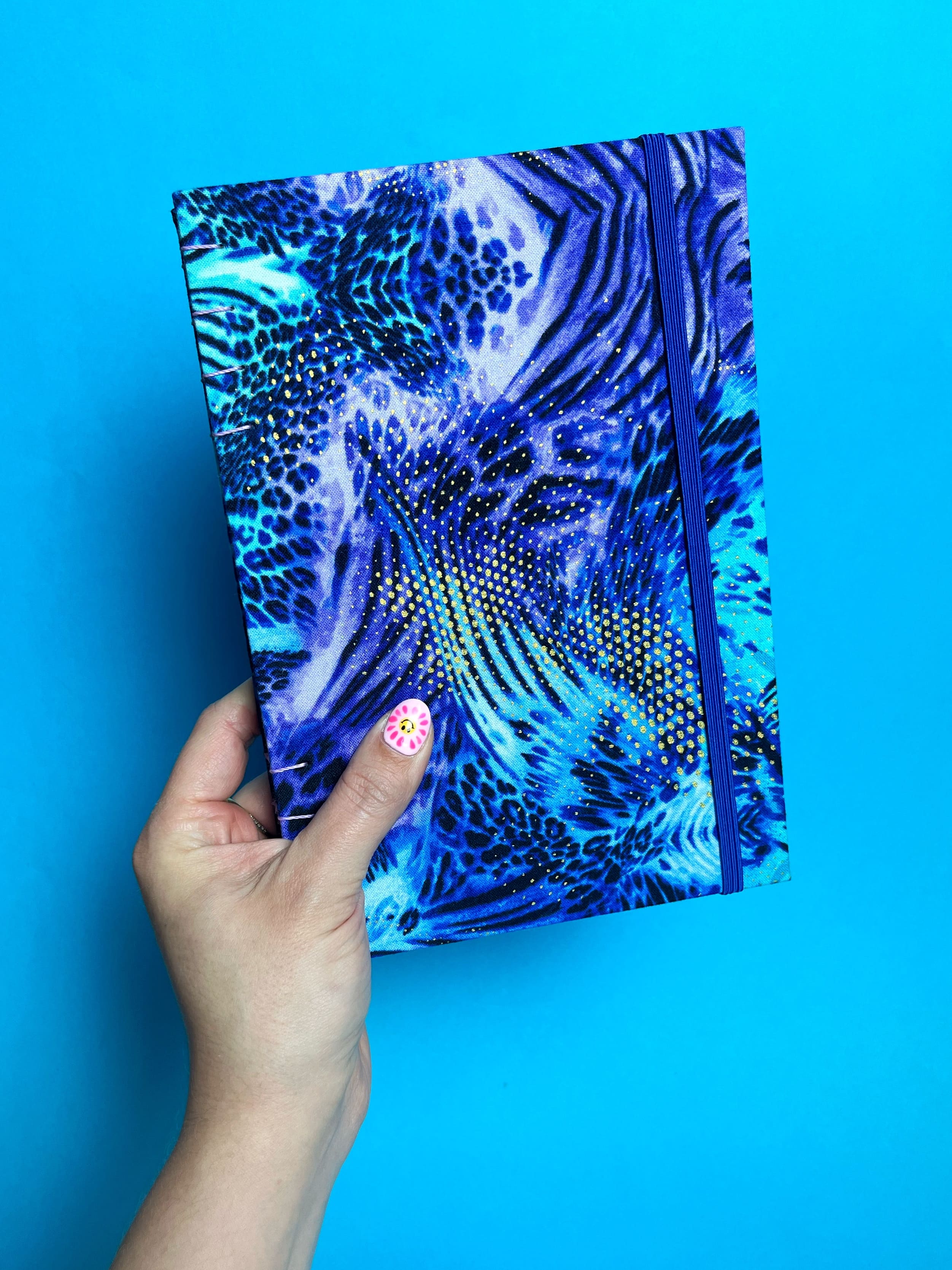 Sketchbook Acuarela Tamaño A5 Vertical | Animal Print Azul Lila