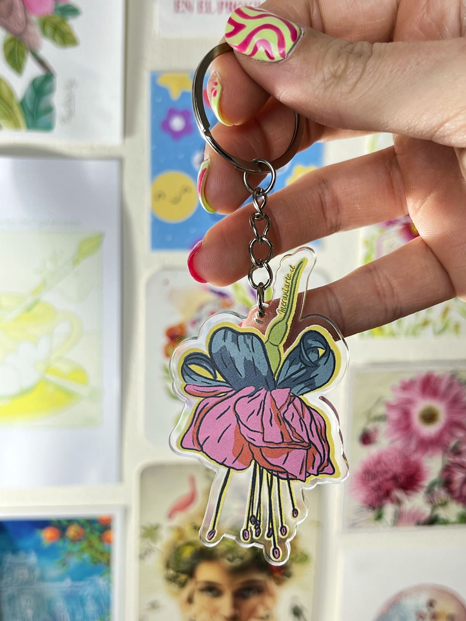 Llavero Flor Fucsia
