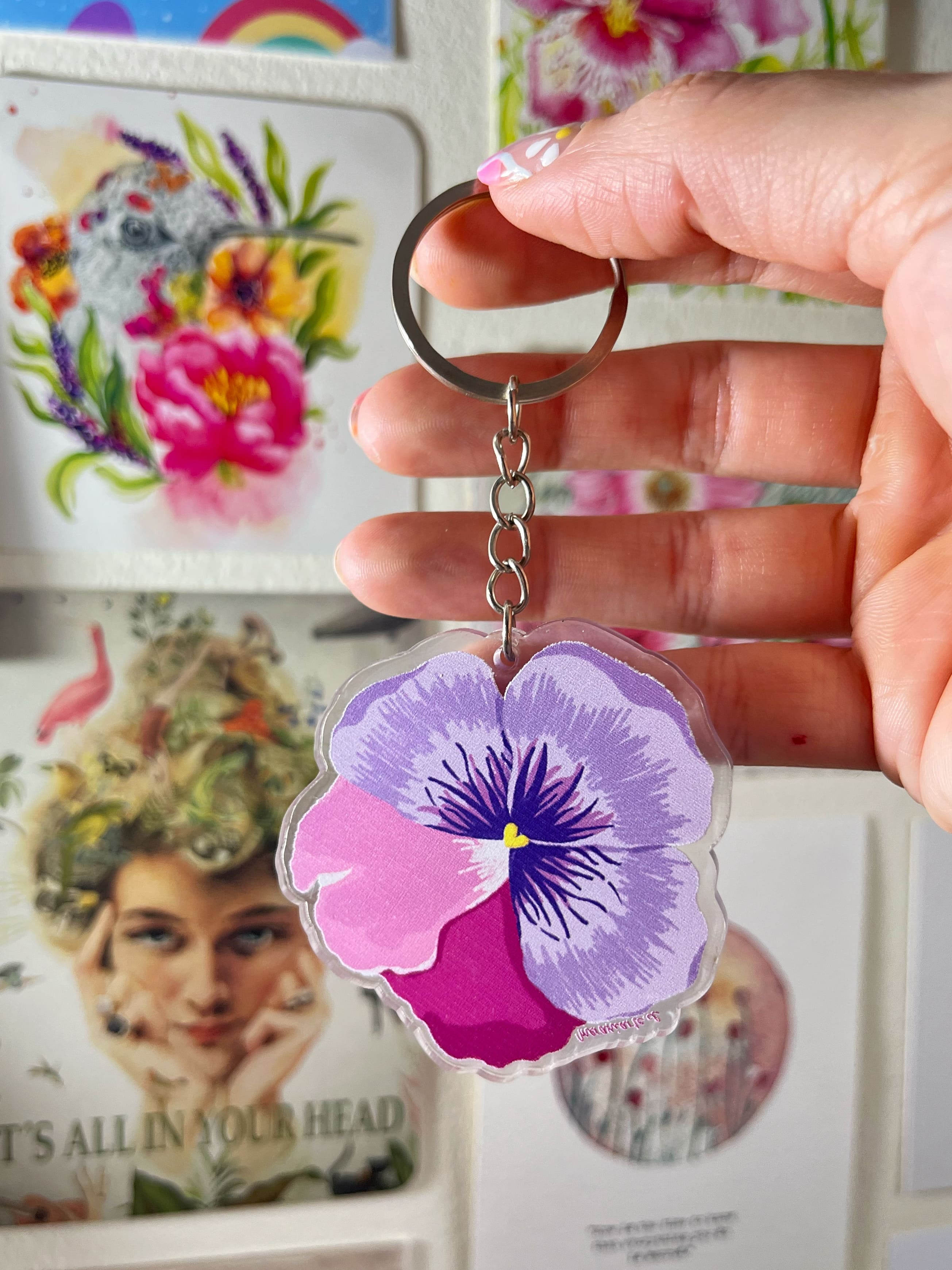 Llavero Flor Pensamiento