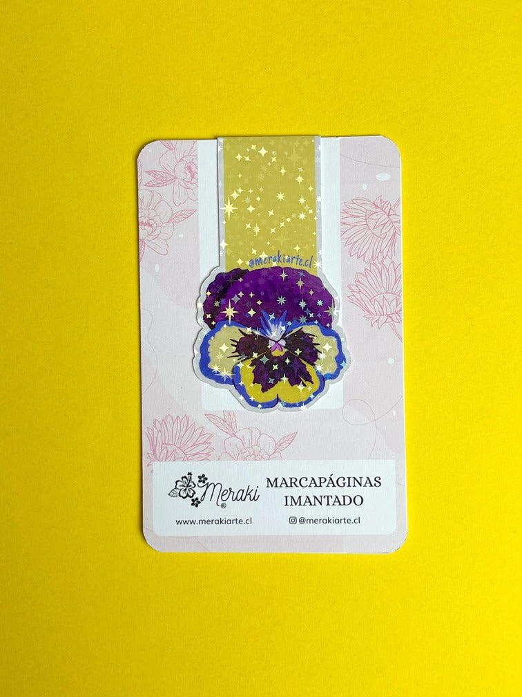 Marcapáginas Imantado | Flor Pensamiento Morado