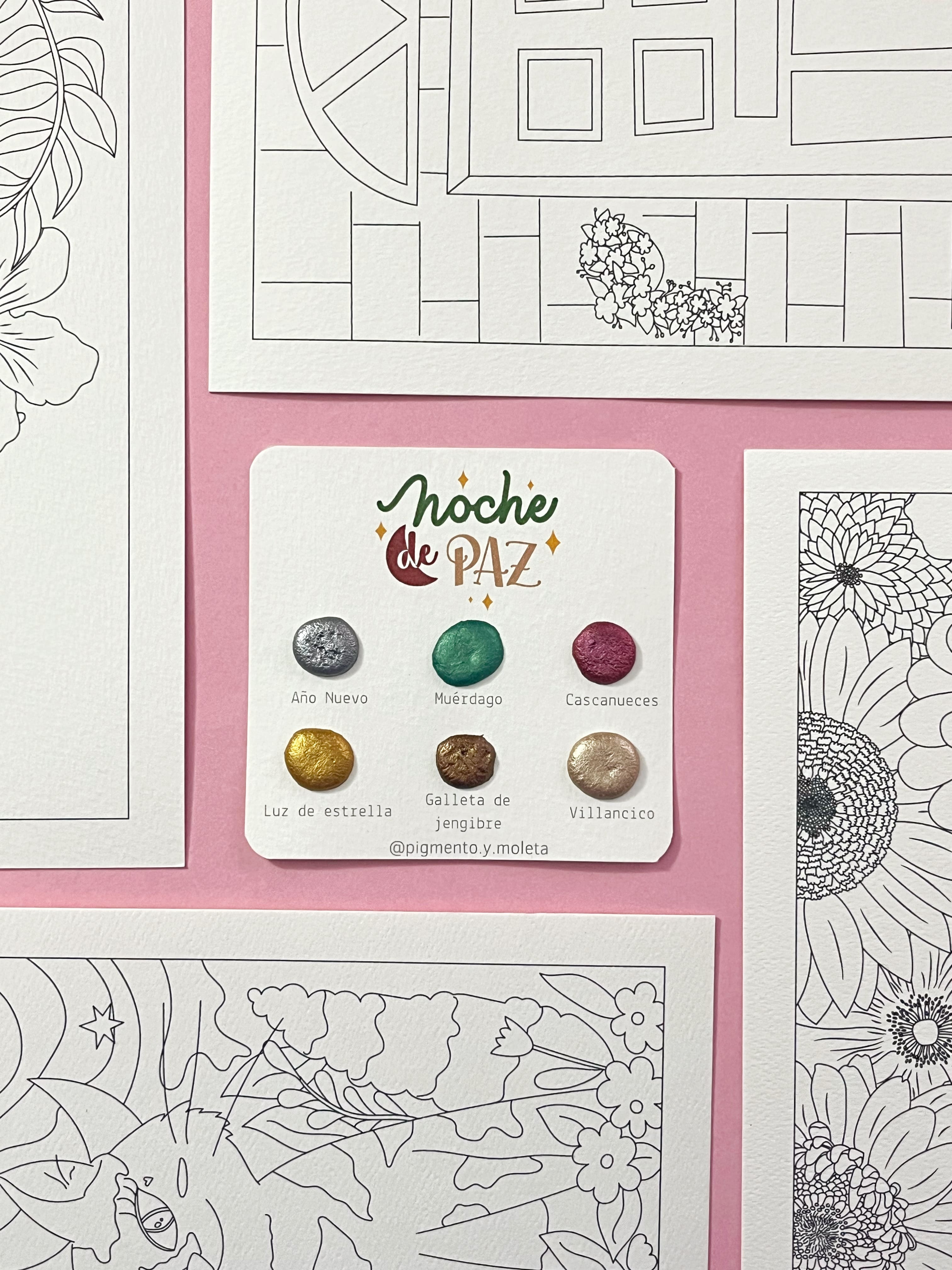 Set Acuarela Surtido | 4 ilustraciones + Puntiset 6 colores