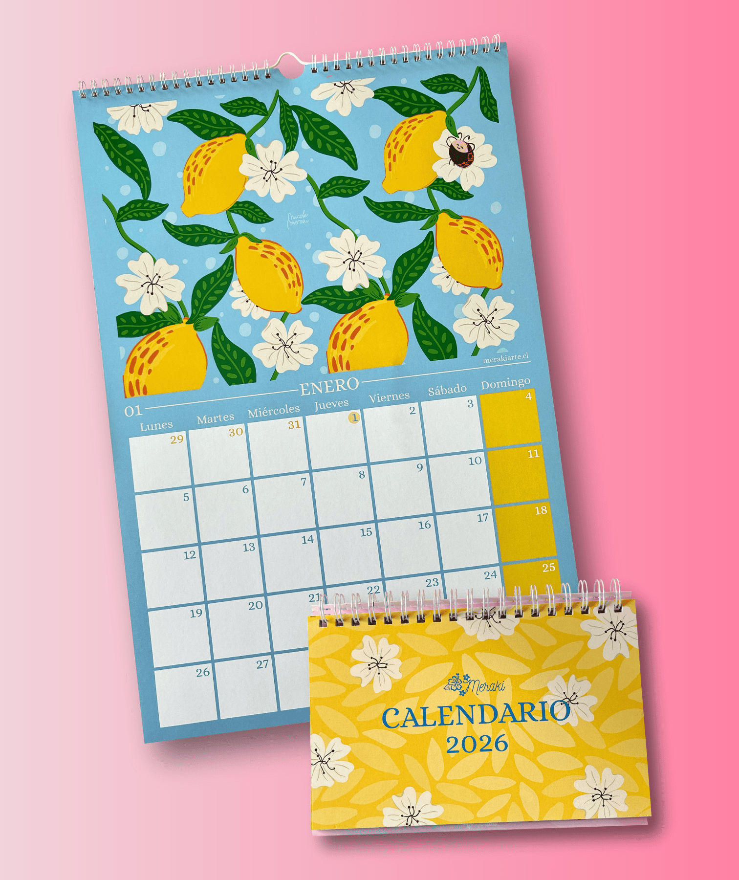 Calendario 2026 Pared + Calendario 2026 Escritorio
