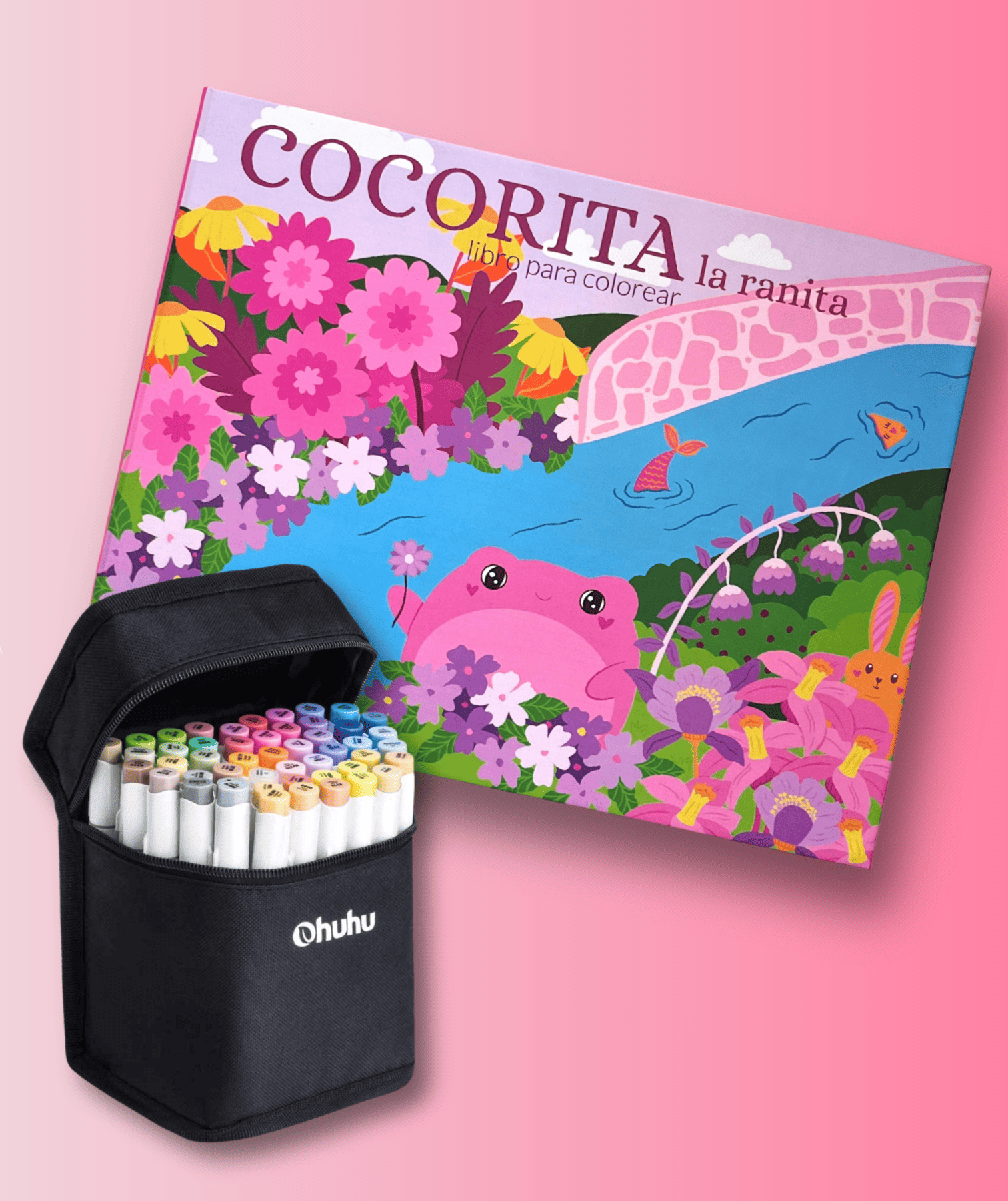 Pack Libro Cocorita La Ranita + 48 Marcadores de alcohol Ohuhu Tonos Medios (Honolulu B)