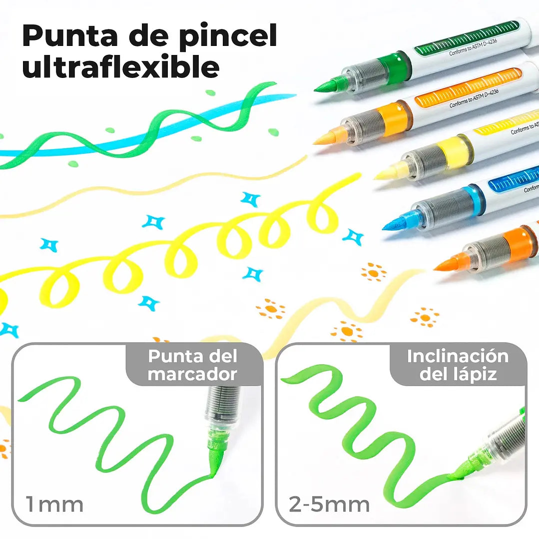 Marcadores Acrílicos Ohuhu Nahuku | Punta Pincel | 48 colores
