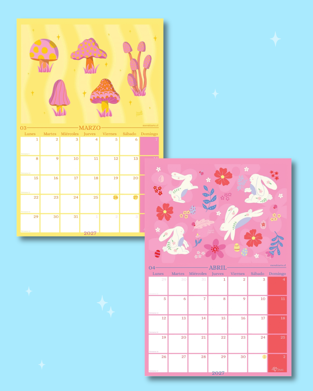 [PREVENTA] Calendario de Pared Ilustrado Meraki 2027 🌸