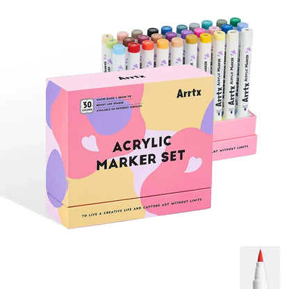Marcadores Acrílicos Arrtx 30D | Punta Pincel | 30 colores vibrantes