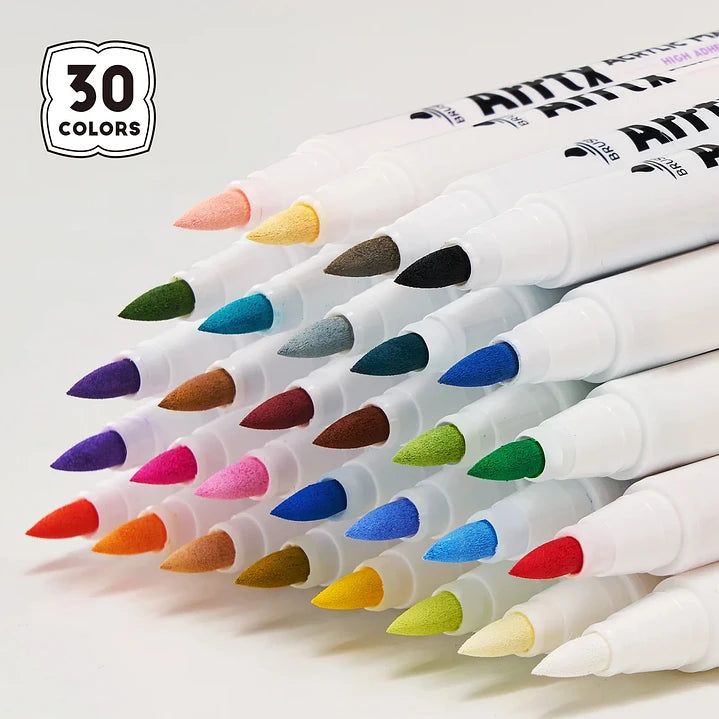Marcadores Acrílicos Arrtx 30D | Punta Pincel | 30 colores vibrantes