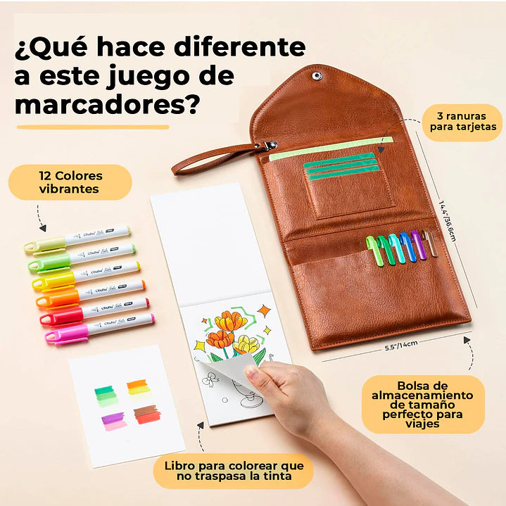 Nalu Kit de Viaje | 12 Mini Marcadores de Alcohol Ohuhu