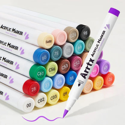 Marcadores Acrílicos Arrtx 30D | Punta Pincel | 30 colores vibrantes