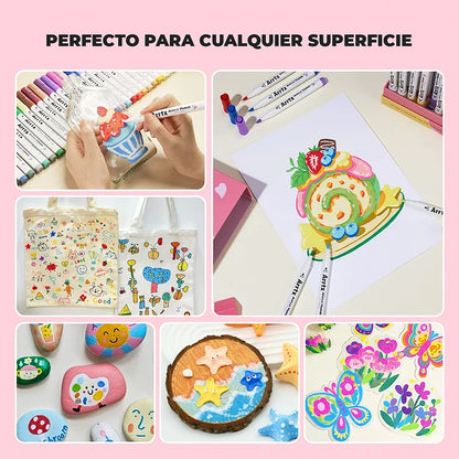 Marcadores Acrílicos Arrtx 30D | Punta Pincel | 30 colores vibrantes