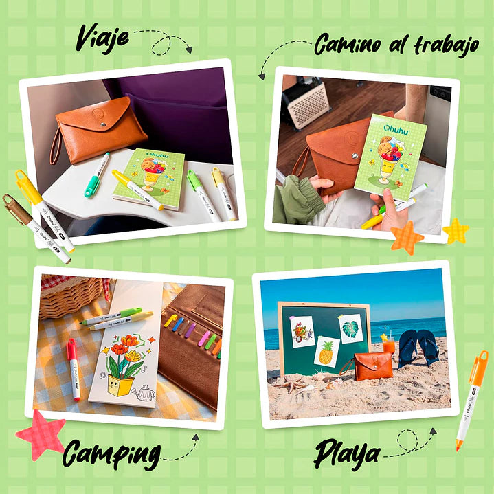 Nalu Kit de Viaje | 12 Mini Marcadores de Alcohol Ohuhu