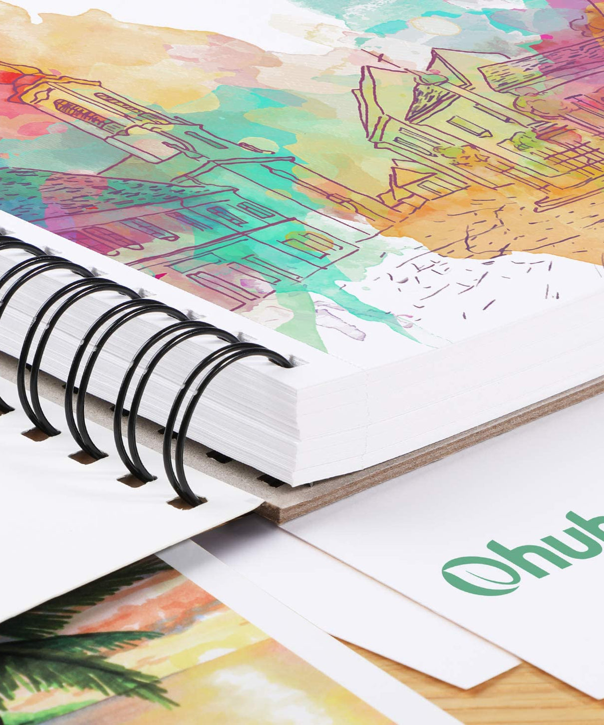 Sketchbook Ohuhu Para Marcadores de Alcohol Anillado | 25,4 x 19,3 CM, 60 hojas | 200 g/m2